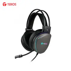 TEROS - Auriculares Gaming TE-8170N estéreo 7.1 micrófono USB Negro RGB