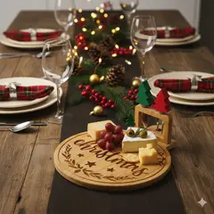 SANTINI - Tabla de Quesos y Piqueos Navidad 3pcs 29x22x14 cm