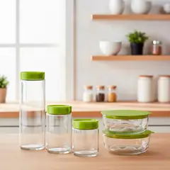 GENERICO - Frascos De Vidrio Con Tapa Para Almacenar Alimentos 5 Piezas