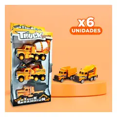 RYBIU IMPORT - Pack6 Kit de 3 Vehiculos Industriales Y+Regalo Stickers