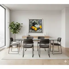 GENERICO - Cuadro al oleo comedor 101x101 cm