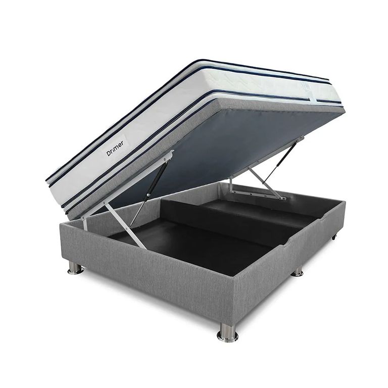 Cama Practibox Antistress Fiamma - 2 Plazas Gris Plata