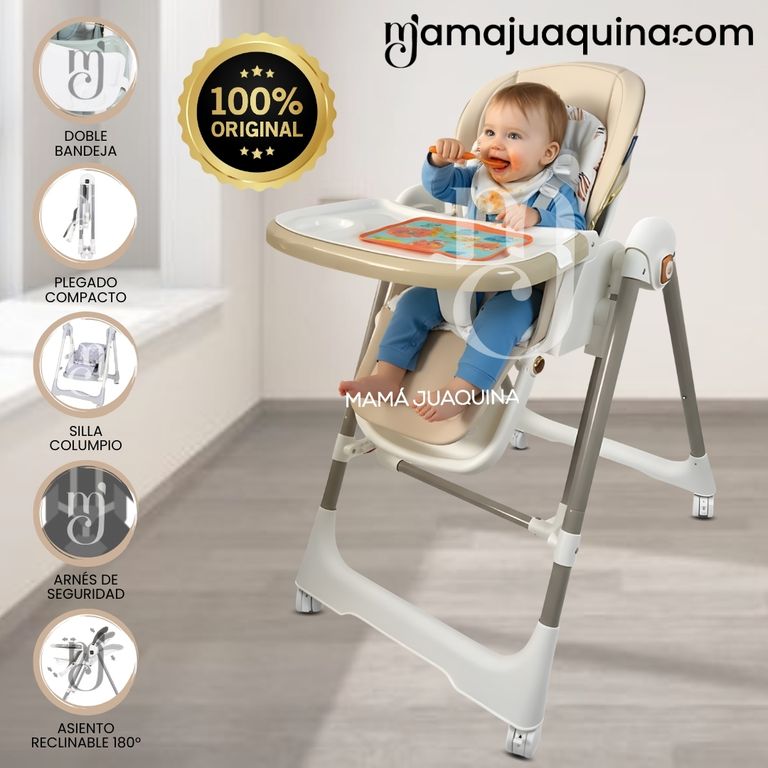 Silla de Comer Columpio 2 en 1 «KING» Edición Limitada Beige