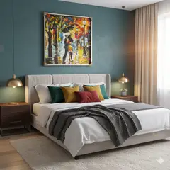 GENERICO - Cuadro al oleo amor pareja 80x80 cm