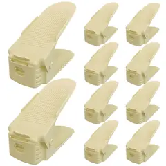 GENERICO - Set Completo x 10 Organizadores De Zapatos De Doble Nivel - Crema