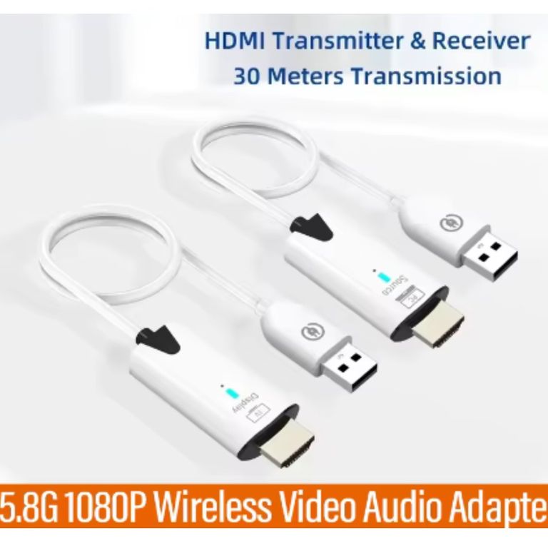 Extensor Hdmi Inalámbrico Transmisor Receptor Wireless 30m Blanco