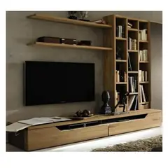 TU MESITA - Centro de Entretenimiento Rústico Hayes color Espresso 2 puertas