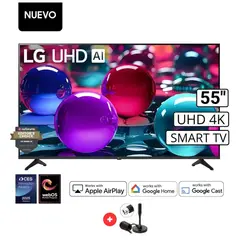 LG - Televisor 55 Pulg Ultra HD 4K AI ThinQ 55UA7300 Modelo 2025- Negro + Antena Digital