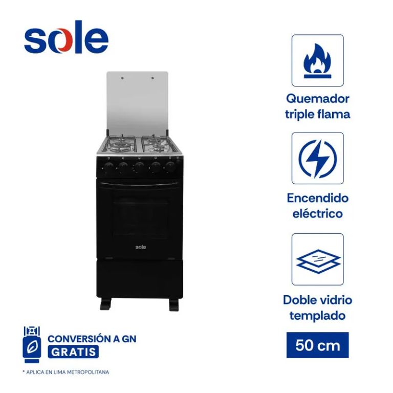 Cocina a Gas GLP/GN 50Cm 4 Hornillas 3120COSOL042