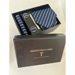 GENERICO - SET CORBATA PISA CORBATA GEMELOS Y PAÑUELO PARA CABALLEROS