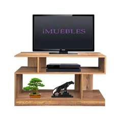 TEMEL - Mueble Rack TV 120 Centro Entretenimiento Caramelo