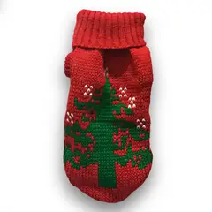 GENERICO - CHOMPA ROJA CON DISEÑO DE ÁRBOL PARA PERRO GATO - TALLA S