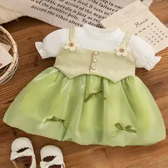 GENERICO - VESTIDO PARA NIÑA BEBE MANGA CORTA