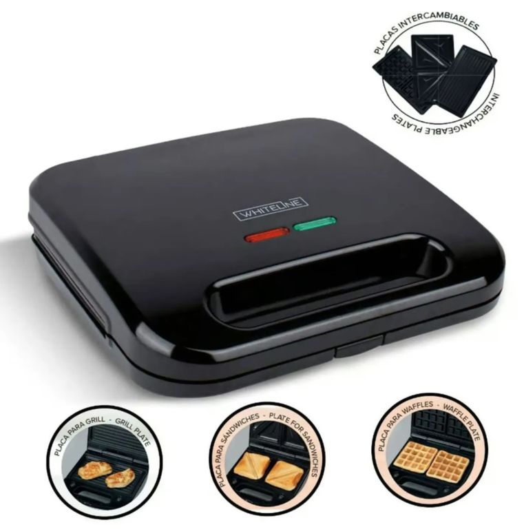 Sandwichera Placas Intercambiables 3 en 1