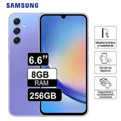 SAMSUNG - Celular Galaxy A34 256GB 8GB RAM 6.6" Pulg - VIOLETA