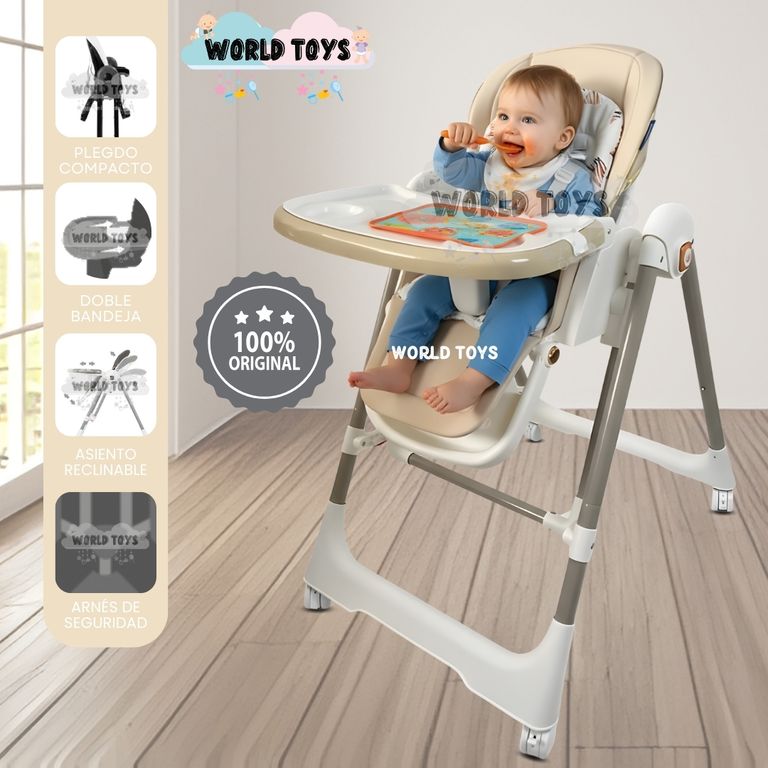 Silla de Comer Columpio 2 en 1 «KING» Edición Limitada Beige