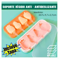 KALE - Molde para helados y chupetes con soporte antiderrames y tapa