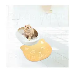 SM - TAPETE PARA MASCOTAS CON FORMA DE GATO CREMA 40X30CM