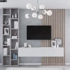 TU MESITA - Centro de TV Flotante Mei Color RovereGrisBlanco