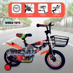 VELOX - Bicicleta Canasta Aro 20 «GUNGOR II» Llantas de Apoyo Orange