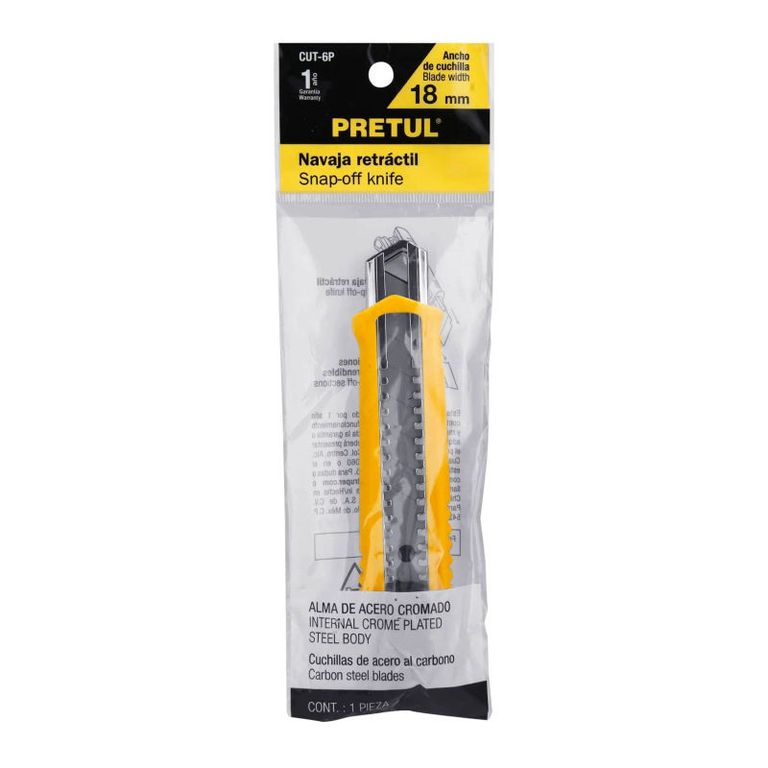 Cutter 18 mm plástico con alma metálica - 22396