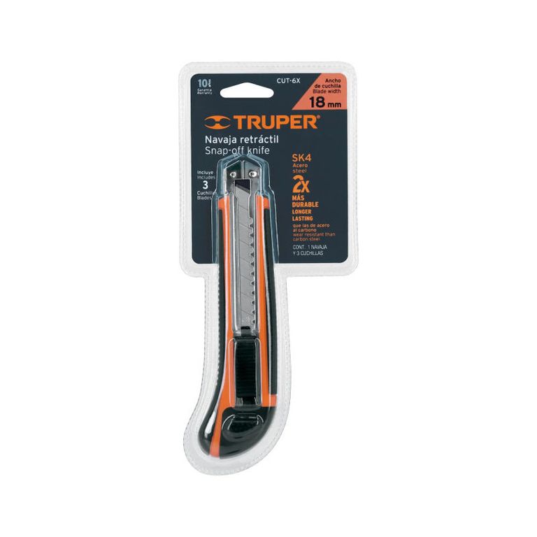Cutter 18 mm profesional con alma metálica y grip - 16977