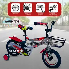 VELOX - Bicicleta Canasta Aro 20 «GUNGOR II» Llantas de Apoyo Red