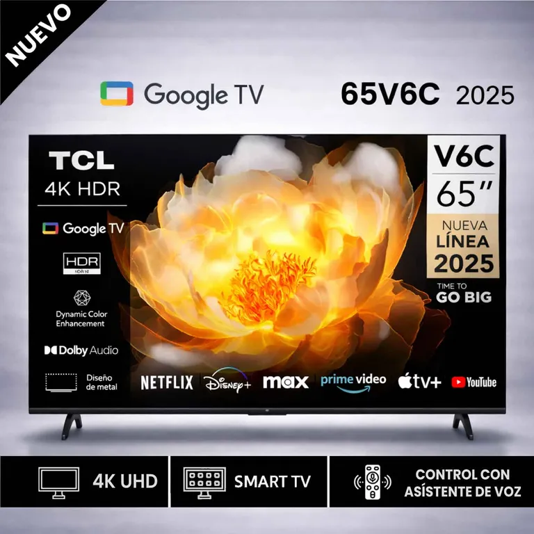 Televisor 65 LED 4K 65V6C Google TV 2025
