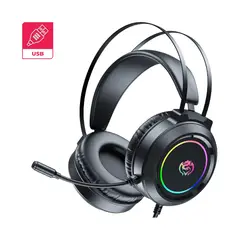 CYBERTEL - Auricular Gamer RGB LED Alámbrico con MIC Commander CYB HG508