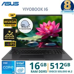 ASUS - Laptop VivoBook 16 Intel Core i5 - 13420H, 16" WUXGA, Ram 16GB, SSD 512GB, FreeDos