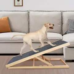GENERICO - RAMPA ESCALERA MADERA PLEGABLE PARA MASCOTA MEDIANA GRANDE