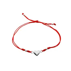 SANTORAL - Pulsera Corazón Hilo Rojo - Plata
