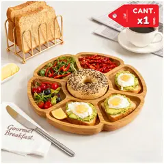 INSPIRA MARKET - Bandeja para Alimentos Decorativa Bambu