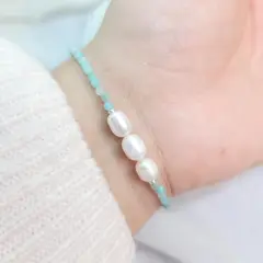 INTUERI - Pulsera Beny Perla y Amazonita