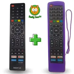 GENERICO - Control Remoto Hyundai Smart tv + Funda Purpura