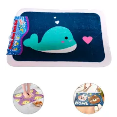 GENERICO - Tapete de Baño para Niños - Ballenita Azul Antideslizante y Absorbente