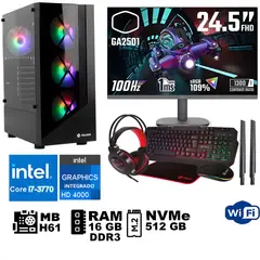 GENERICO - Computadora Pc Intel Core i7 3770 Monitor 25 fhd' RAM 16 GB SSD 500 GB WIFI