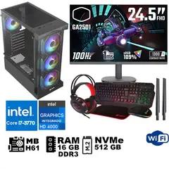 GENERICO - Computadora Pc Intel Core i7 3770 Monitor 25 fhd' RAM 16 GB SSD 500 GB WIFI