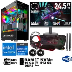 GENERICO - Computadora Pc Intel Core i7 3770 Monitor 25 fhd' RAM 16 GB SSD 500 GB WIFI