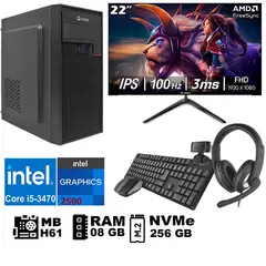 GENERICO - Computadora Pc Intel Core i5 3470 Monitor 22 fhd' RAM 08 GB SSD256 GB WEB CAM