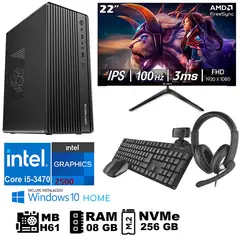 GENERICO - Computadora Pc Intel Core i5 3470 Monitor 22 fhd' RAM 08 GB SSD256 GB WEB CAM