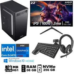 GENERICO - Computadora Pc Intel Core i5 3470 Monitor 22 fhd' RAM 08 GB SSD256 GB WEB CAM