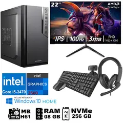 GENERICO - Computadora Pc Intel Core i5 3470 Monitor 22 fhd' RAM 08 GB SSD256 GB WEB CAM