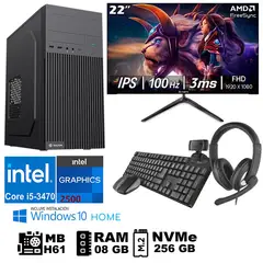 GENERICO - Computadora Pc Intel Core i5 3470 Monitor 22 fhd' RAM 08 GB SSD256 GB WEB CAM