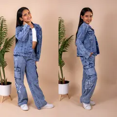DANUS - Conjunto casaca y pantalón demin niña