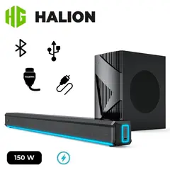 HALION - Barra de Sonido HA-S45C 150W Bluetooth con Luz Led