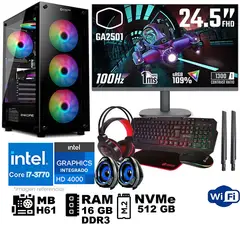GENERICO - Computadora Pc Intel Core i7 3770 Monitor 25 fhd' RAM 16 GB SSD 500 GB WIFI