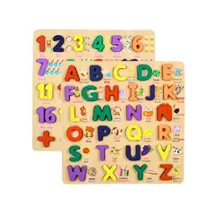 GENERICO - Juguete Puzzle Didáctico de Encaje de Letras del Abecedario