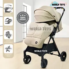 BABY - Coche Maleta de Lujo «GENOVIA» Mango Reversible Beige