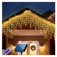 ARTEZA - Guirnalda solar LED amarilla de 12 metros 460 luces control Amarrillo